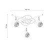 Lampa sufitowa Fly 3xGU10 maks. 50W biały metal/chromowany metal/wielokolorowy materiał syntetyczny ze wzorem biedronki 2109302