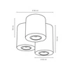 Wooddream Round Lampa Sufitowa Incl. 3xLED GU10 5W Brzoza 2566360