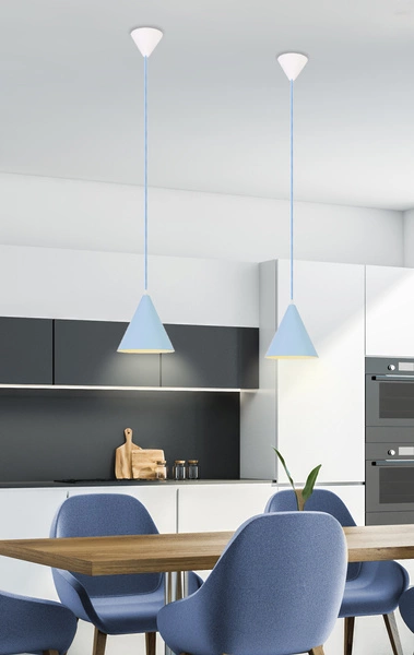 Lampa wisząca VOSS LEDEA, 50101182, niebieska, 1x40W E27