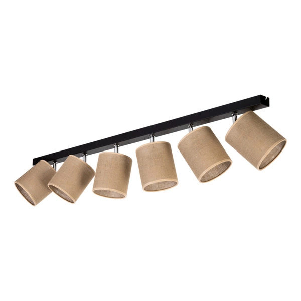 Jute Lampa Sufitowa 6xE27 Max.25W Czarny/Beżowy 56792604