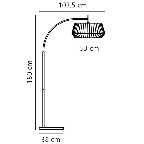 Lampa stojąca DICTE E27 60W Tekstylia | Beżowy