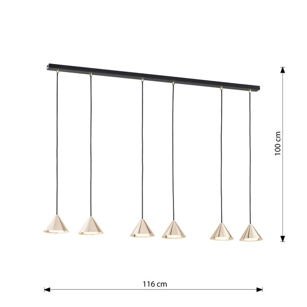 Lampa wisząca Emibig ELIT 6 BL GOLD 1329/6