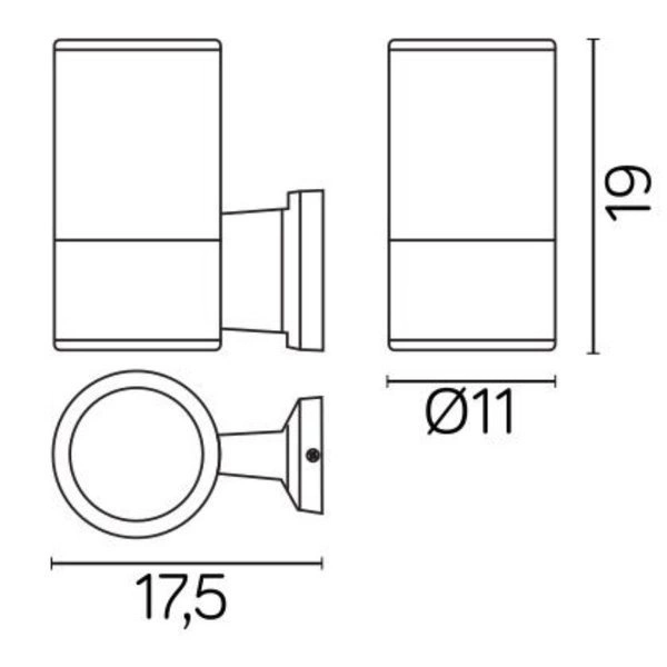 Kinkiet aluminiowy IP54 na elewację E27 ADELA 7002 BL | czarny