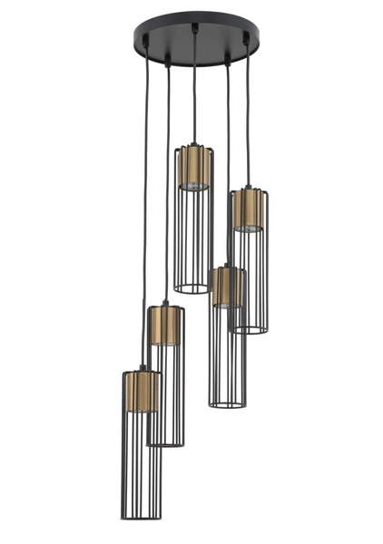 Lampa Sigma FOBIA 5 lampa wisząca koło czarny/złoty 33461