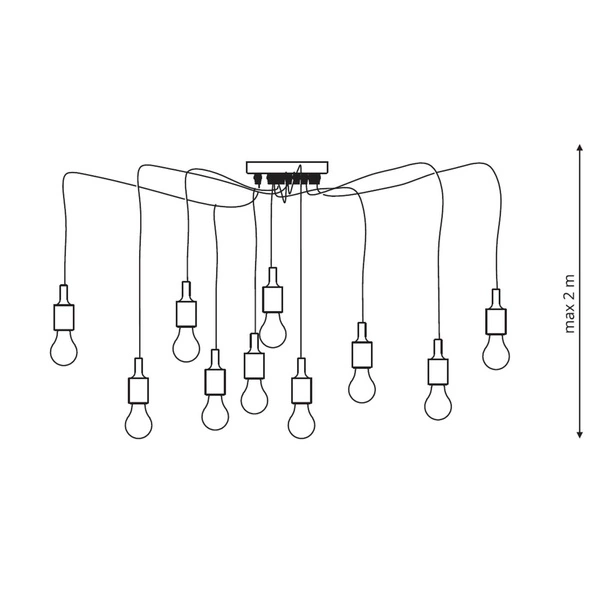 Lampa wisząca pająk Spider SOLETO X 10pkt wisząca