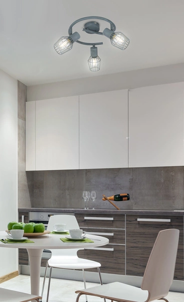 Lampa sufitowa VIKING spirala 3xE14 szara 98-68040 w industrialnym stylu