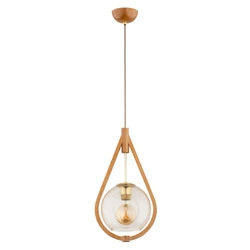 Lampa wisząca ALFA GOTA BIG DREWNIANA 1xE27 24cm | 61216