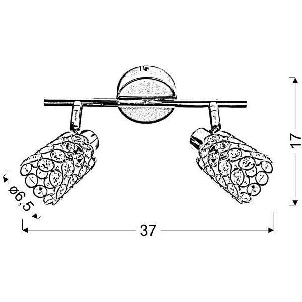 Lampa sufitowa YORK listwa 92-70104 mosiądz 2xG9