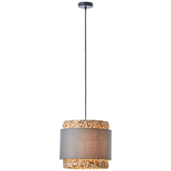 Lampa wisząca Waterlilly Brilliant 1 1x60W E27 Tekstylia/Hiacynt/Metal Szary