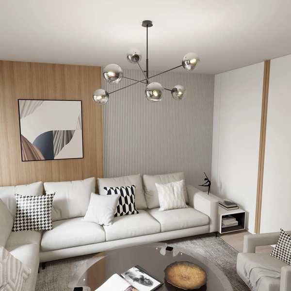 Lampa sufitowa Emibig LINEAR 6 Czarny/GRAFIT 1167/6