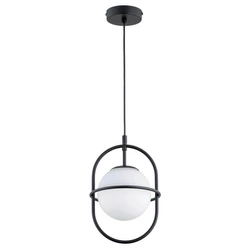 Lampa wisząca ALFA JUNO GLASS CZARNO-BIAŁA 1xE14 20cm | 61284