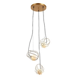 Lampa wisząca MELISA śr. 53cm 3xG9 | złoty/biały/czarny