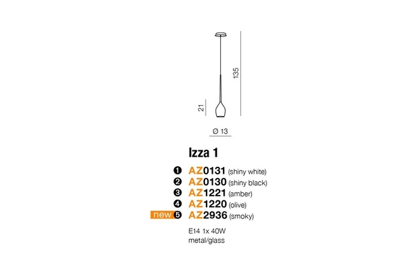 Azzardo IZZA 1 AMBER 1221