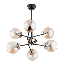 Lampa sufitowa ALFA KOLAŻ CZARNO-ZŁOTA 6xE14 60cm | 63126