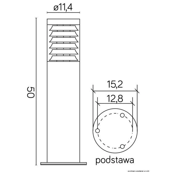 Stylowy słupek zewnętrzny do ogrodu E27 Joy 91065L-500 | srebrny