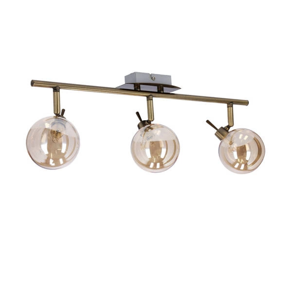Lampa sufitowa LENTINI, 93-16355, patynowa z bursztynowymi kloszami, 3x40W G9