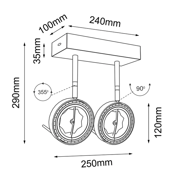 Reflektor Fussa 2 - Biały 7228 Antigo