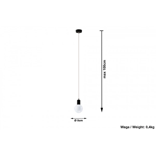 Lampa Wisząca EDISON SL.0150 czarny biały 1xE27