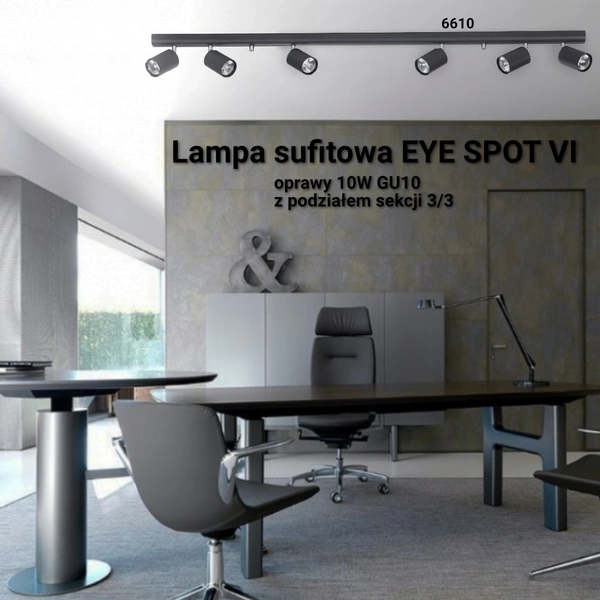 Lampa punktowa EYE SPOT BLACK 119cm VI 6611