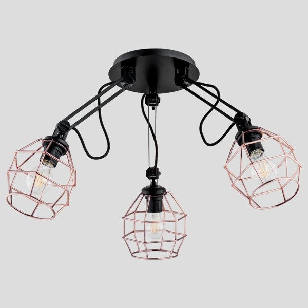 Lampa druciak DARTH BLACK miedź III 65cm