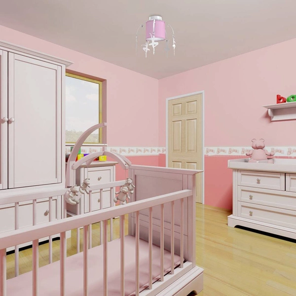 Lampa sufitowa dziecięca z abażurem BALETNICA różowy śr. 35cm