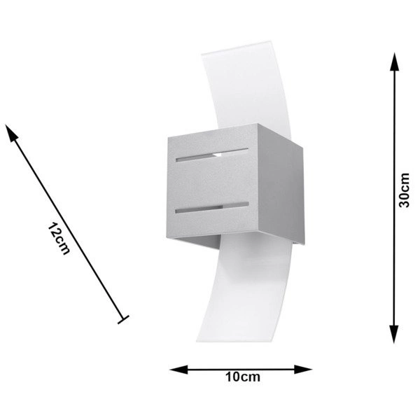 Kinkiet Sollux LORETO Aluminium, Szary, Szkło, G9 12W LED, SL.0202
