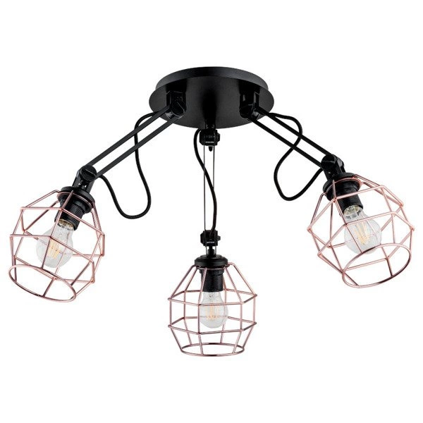 Lampa druciak DARTH BLACK miedź III 65cm