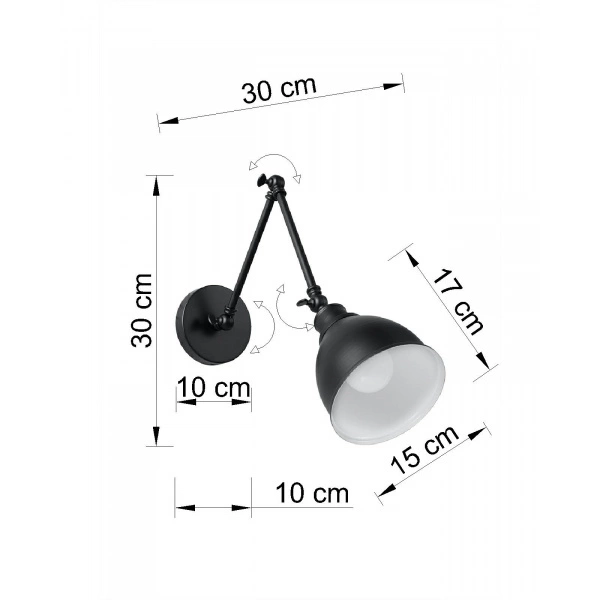 Kinkiet STARK KLOSZ SL.0613 czarny 1xE27