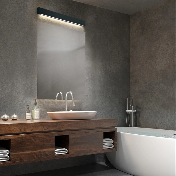 Kinkiet łazienkowy nad lustro IBROS LED 63cm 9W IP44 4000K | czarny