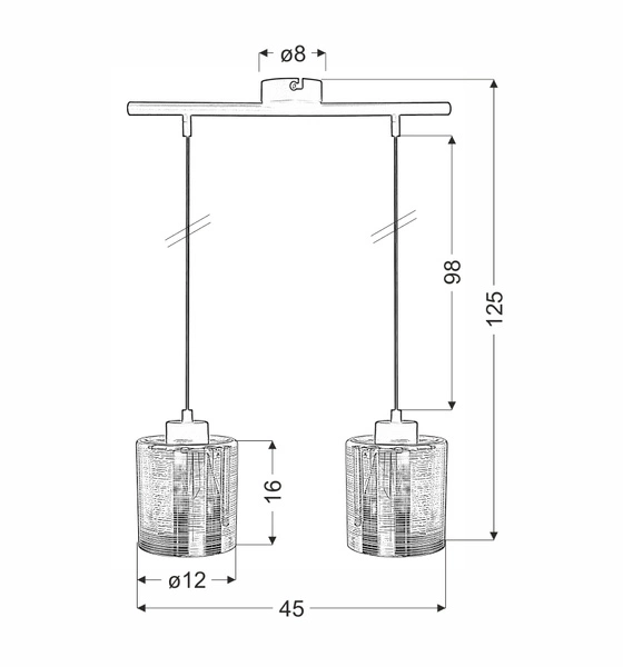 Lampa wisząca COX 32-53879 czarny/chrom 2x60W E27