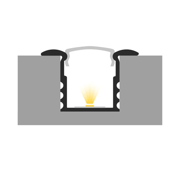 Profil LED P18-1 100cm szer. 12mm | do osłonek C1/C4 | czarny