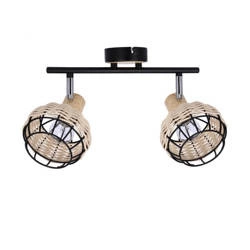 Lampa sufitowa TAJGA, 92-12203, czarny/drewniany, 2x40W E14