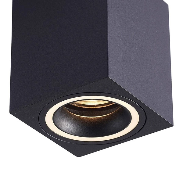 Natynkowy spot sufitowy Bima Ring Square Black 1xGU10 | Czarny