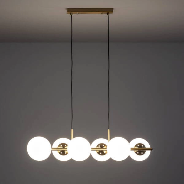 Lampa Wisząca złota szklane kule Abruzzo Conte 6xE27 85cm