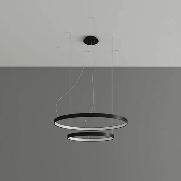 Nowoczesna lampa wisząca RIO 2, czarna, 80W LED, barwa neutralna 4000K, TH.212