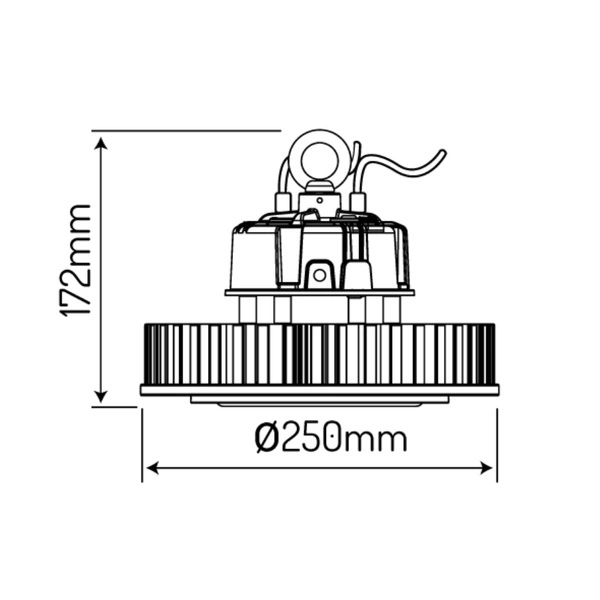 Oprawa high bay RAIDER 150 100W 4000K 150lm/w 120° IK08 IP65 1-10V | czarny