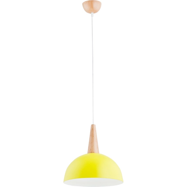 Lampa wisząca zwis ANJA drewno/żółty śr. 30cm