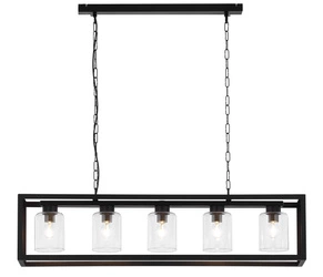 Loftowy Żyrandol MACARI wys. 40-86cm 5xE27 15W IP20 | Czarny