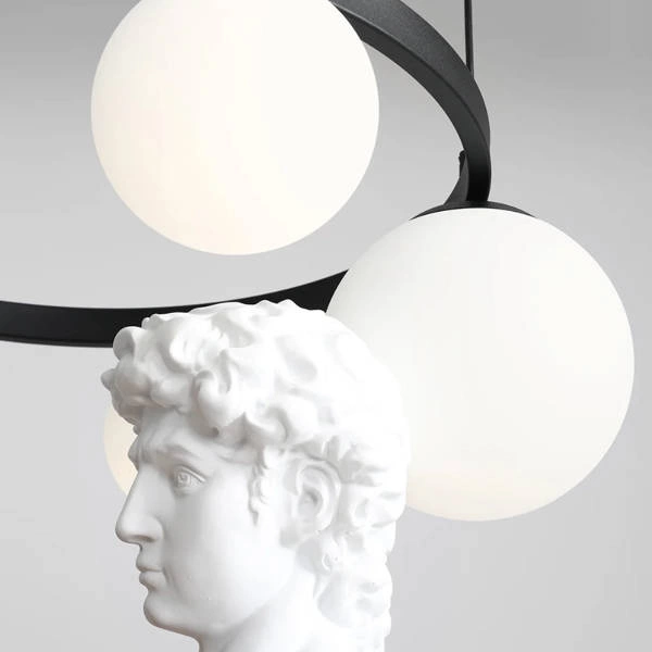 Aldex Stylowa lampa wisząca GARDA 4 RING BLACK 1099L1_R | Czarna