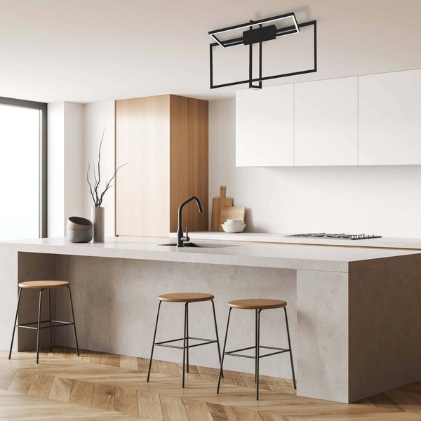 Lampa sufitowa Frame 3D, czarna, 60W LED, barwa ciepła 3000K