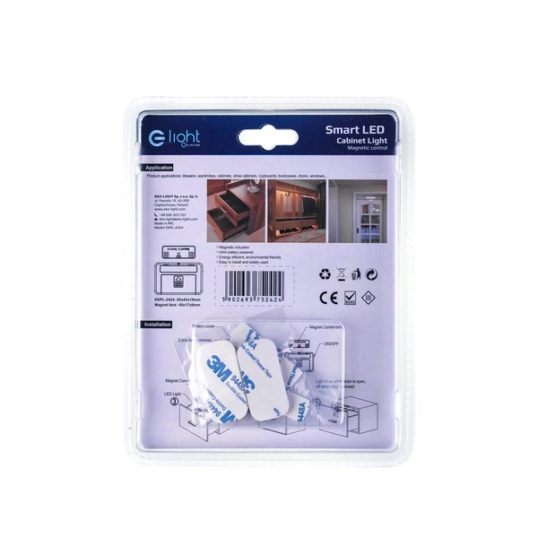 Lampka Podszafkowa 0,5W 4000K 2xAAA stykowa EKPL2424