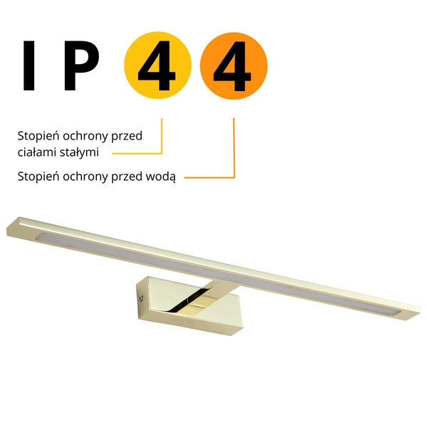 Złoty kinkiet nad lustro ISLA 62cm