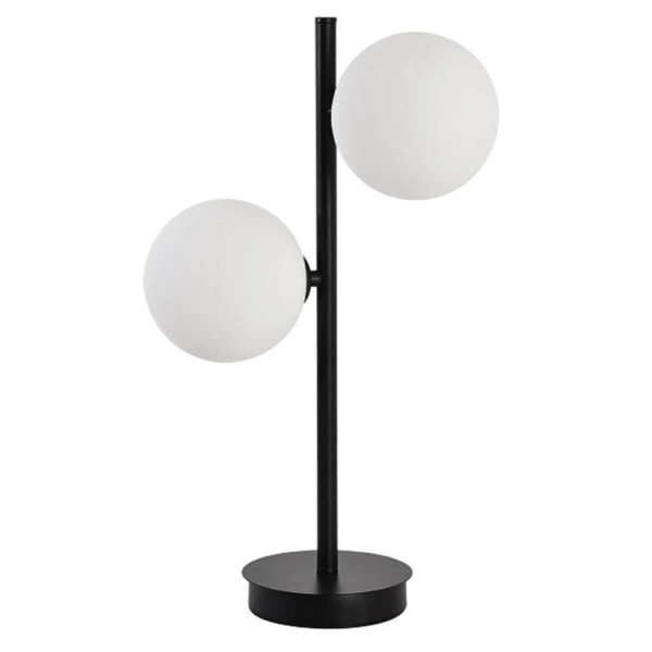 Lampa biurkowa DORADO, czarna z białymi kloszami, 2x40W E14