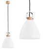 Lampa wisząca zwis HERMINA biały mleczny /drewno śr. 22cm