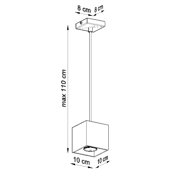 Lampa wisząca Sollux QUAD 1 Aluminium czarny 12W LED, SL.0060