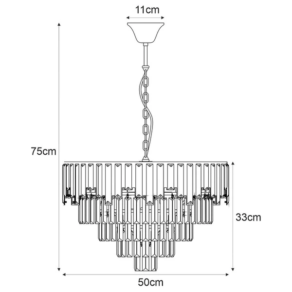 Żyrandol K-8175 z serii CAMERON GOLD