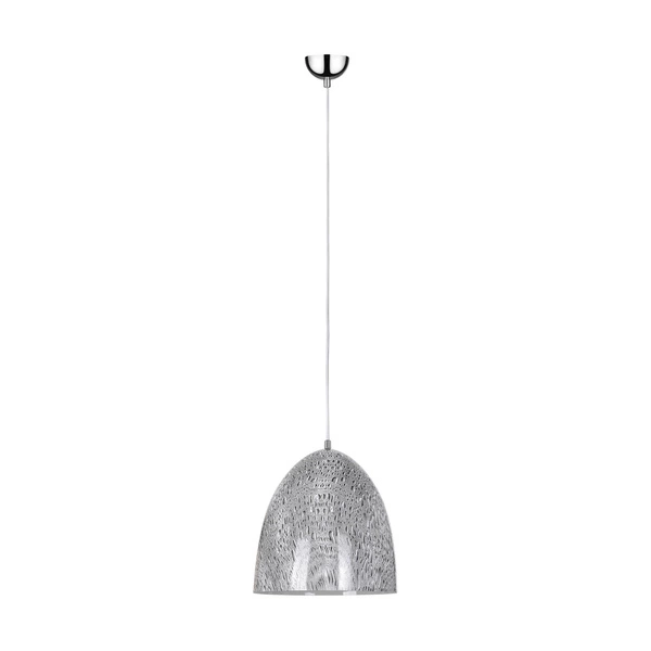 Natura Lampa Wisząca 1xE27 Max.60W Chromowany Metal/Czarny Kabel PCV/Szary-Biały Metal 9805128