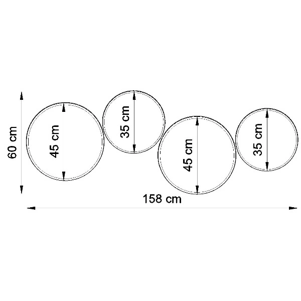 Plafon Arena 45 trzy punktowy stal czarny PVC 15W LED, SL.0124