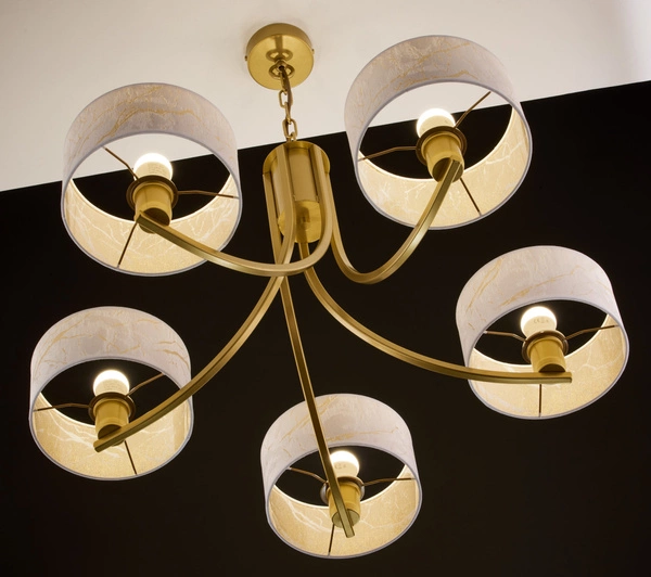 Klasyczny Żyrandol ARTHUR wys. 71cm 5xE27 15W IP20 | złoty połysk