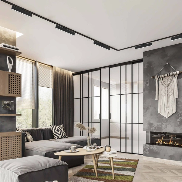 Lampa do szynoprzewodów jednofazowych MOON, czarna, 12W LED, barwa ciepła 3000K